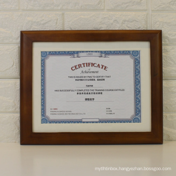 Solid Wood diploma photo frame hot sell design in 2016 Certificate photo frame